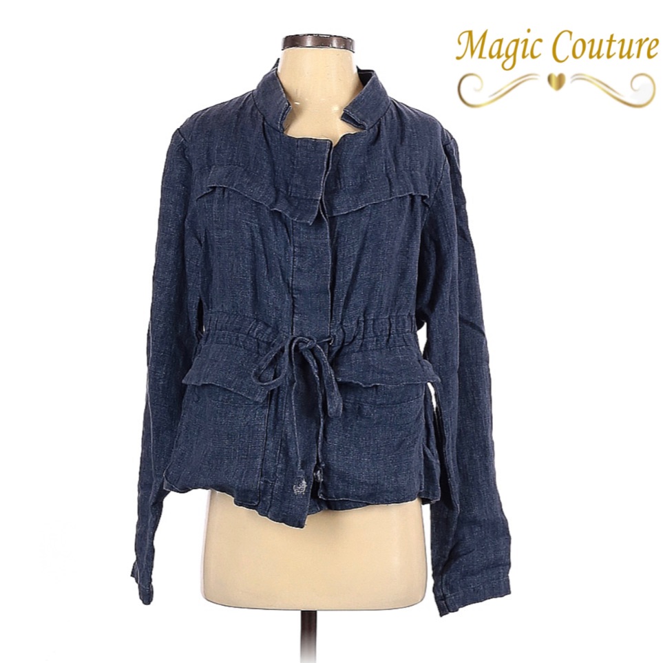 Nanette Lepore Adirondack Blue Denim Drawstring Jacket